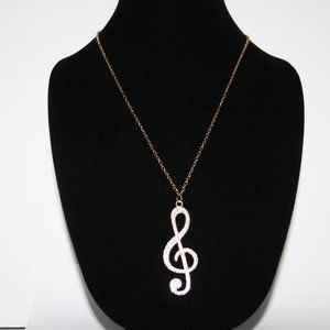 Vintagejelyfish Jewelry - Gold and rhinestone music note necklace Vintagejelyfish Jewelry - Gold and rhinestone music note necklace